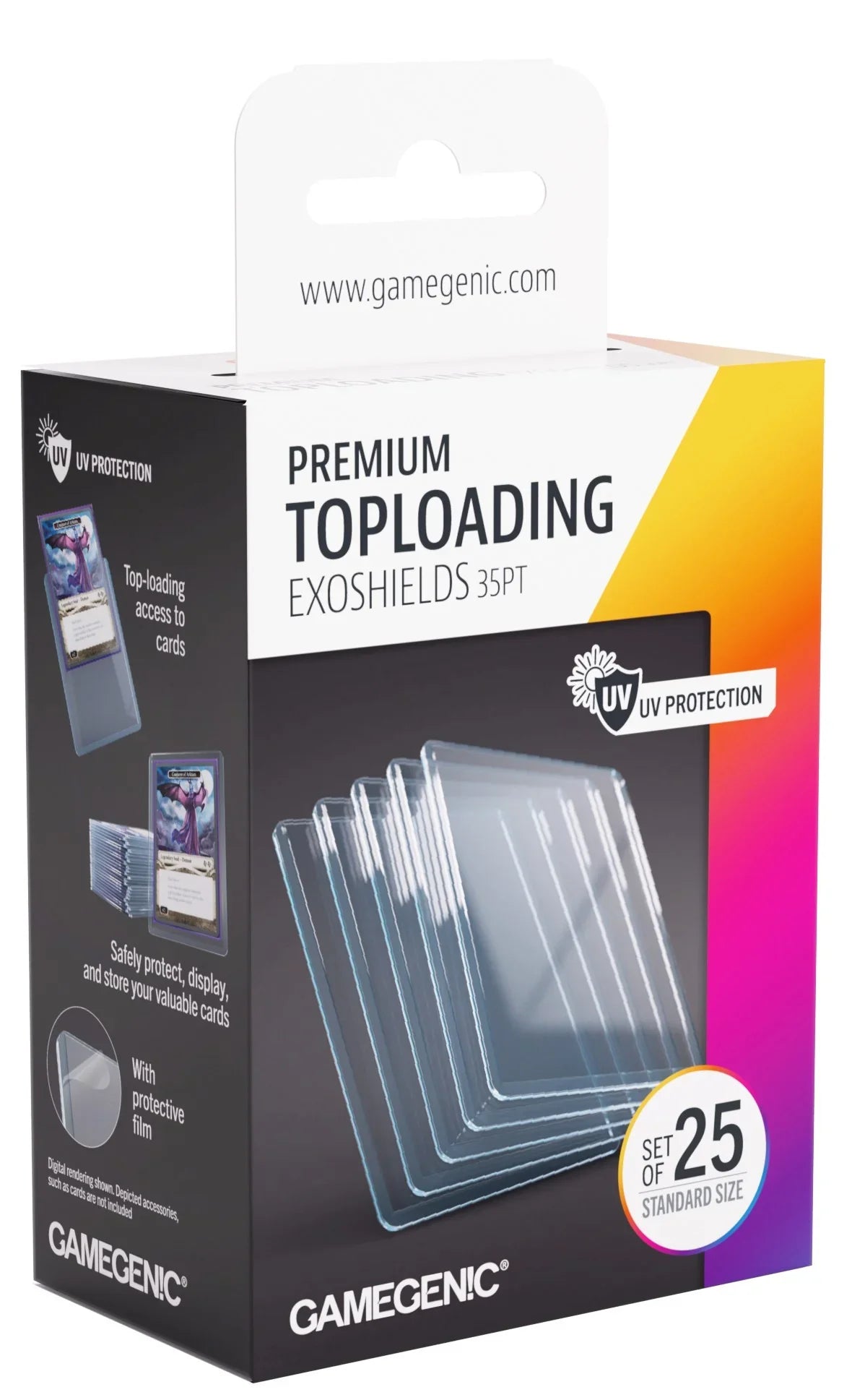 Gamegenic Exoshields Premium Toploading 35pt – 25 Custodie Rigide Protettive Per Carte, UV, 76x101 Mm