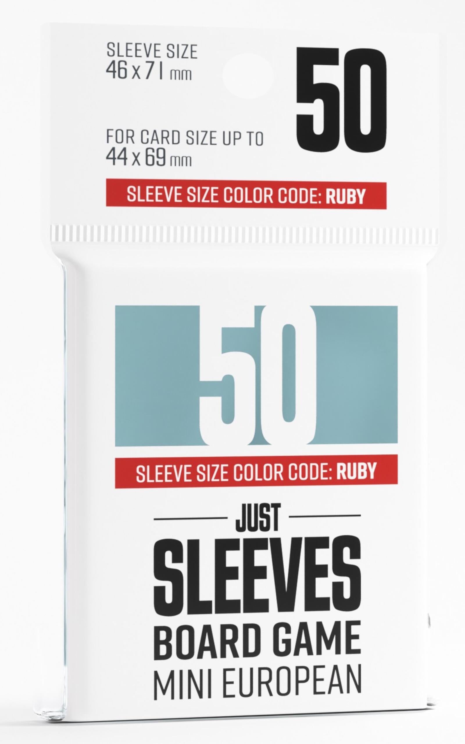 Gamegenic Just Sleeves - Size Code RUBY - Mini European Sized (44mm x 67mm) (50 Sleeves Per Pack)