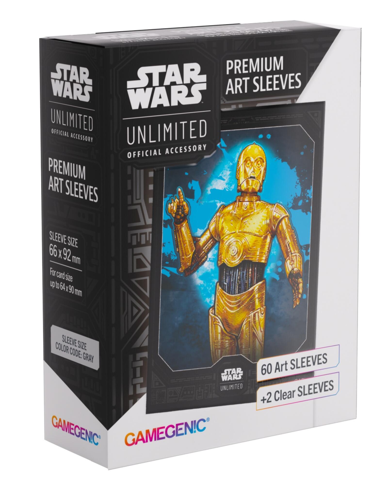 Gamegenic Star Wars Unlimited Premium Art Sleeves -C-3PO (66mm x 92mm) (62 Sleeves Per Pack)