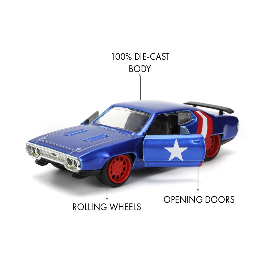 Marvel - 1972 Plymouth Captain America 1:32 Scale Diecast Vehicle