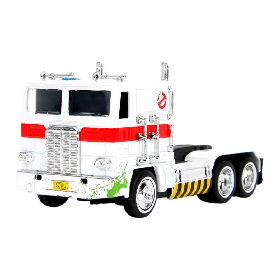 Transformers - Optimus Prime x Ecto-1 Mash-up Vehículo de fundición a escala 1:32