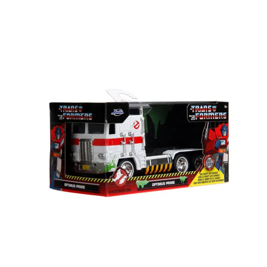 Transformers - Optimus Prime x Ecto-1 Mash-up Vehículo de fundición a escala 1:32