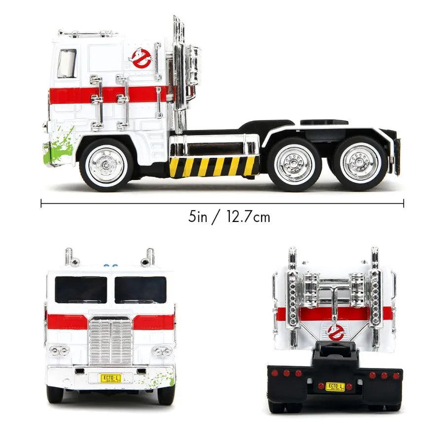 Transformers - Optimus Prime x Ecto-1 Mash-up Vehículo de fundición a escala 1:32