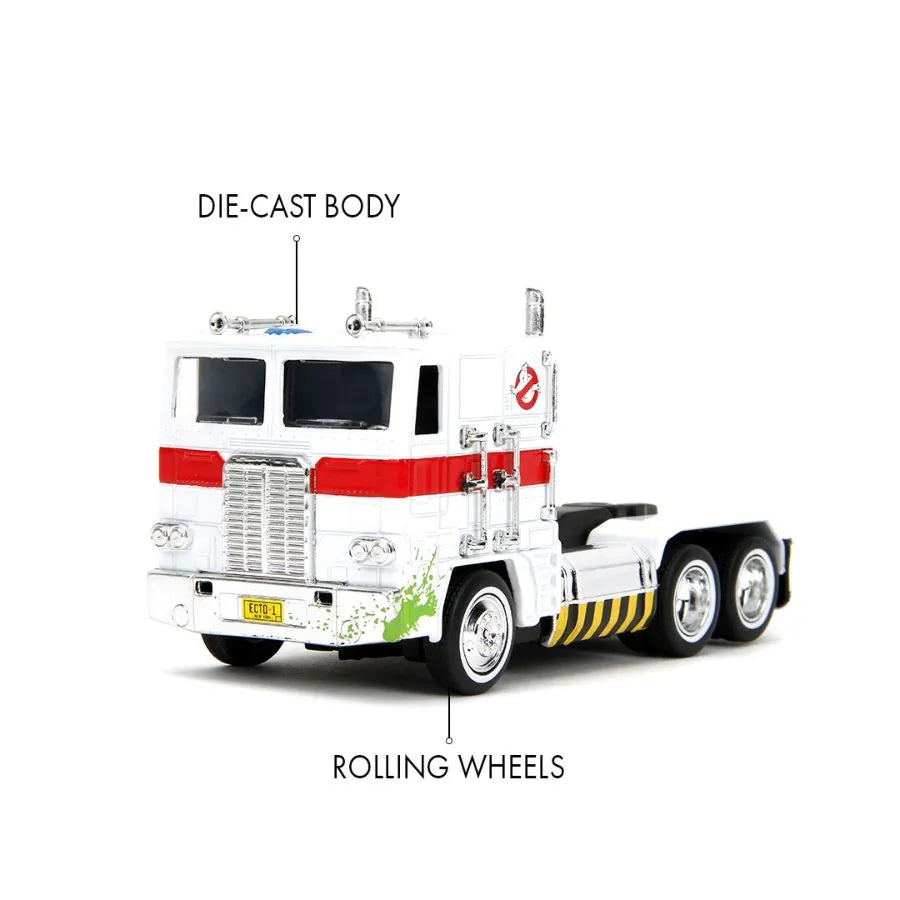 Transformers - Optimus Prime x Ecto-1 Mash-up Vehículo de fundición a escala 1:32