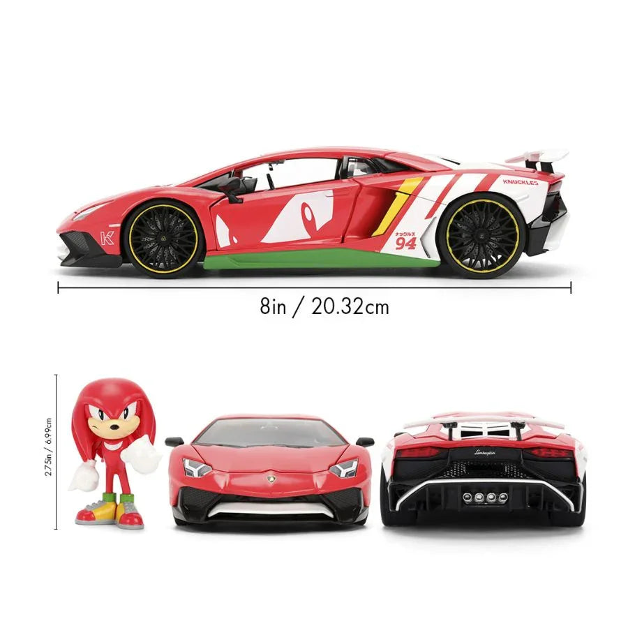 Sonic the Hedgehog - Lamborghini Aventaor SV 1:24 Scale Diecast Vehicle (with Figure)