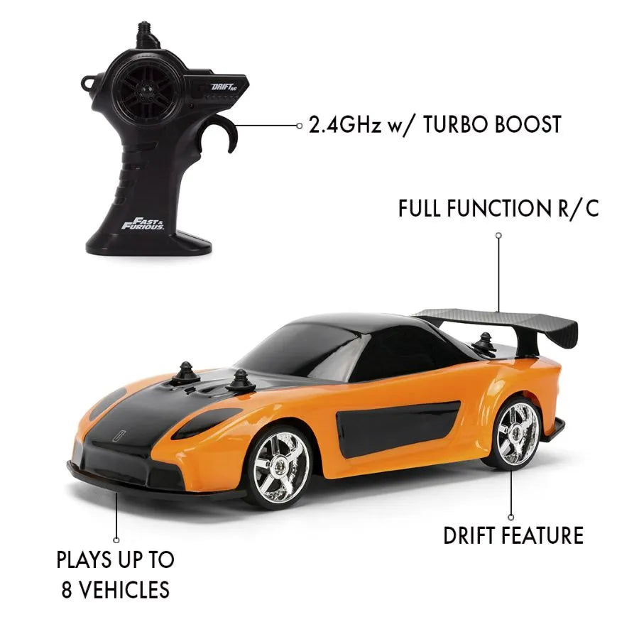 Rápido y Furioso - Mazda Rx-7 DRIFT 1:24 Coche de control remoto