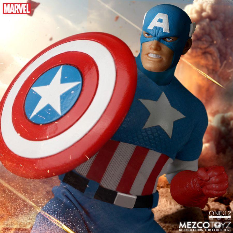 MEZ76254 Captain America - Silver Age Edition One:12 Collective Figure - Mezco Toyz - Titan Pop Culture