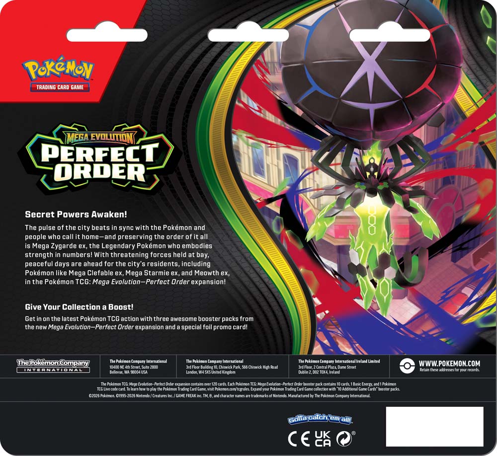 Pokemon TCG: Mega Evolution - Perfect Order 3-Booster Blister