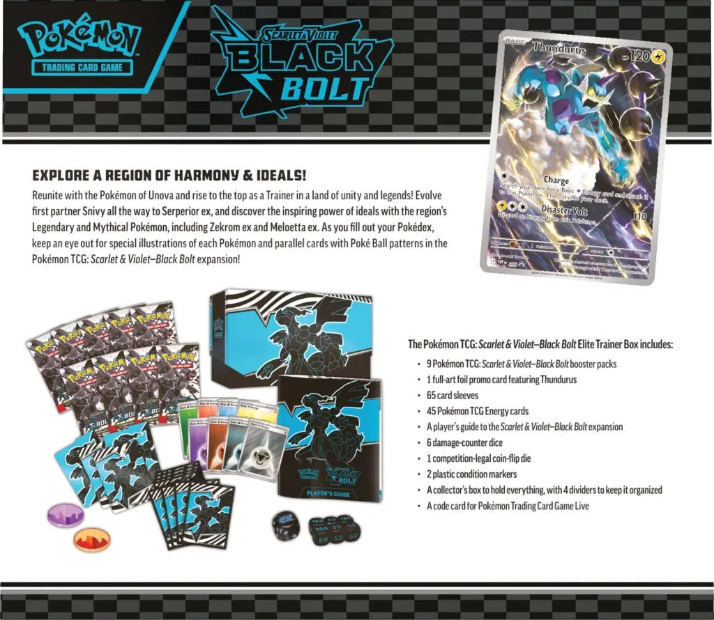 Pokemon TCG: Scarlet & Violet— Black Bolt Elite Trainer Box