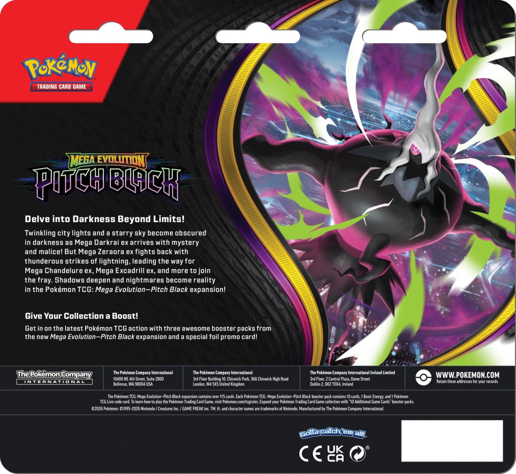 Pokémon TCG: Mega Evolution - Pitch Black Three-Booster Blister