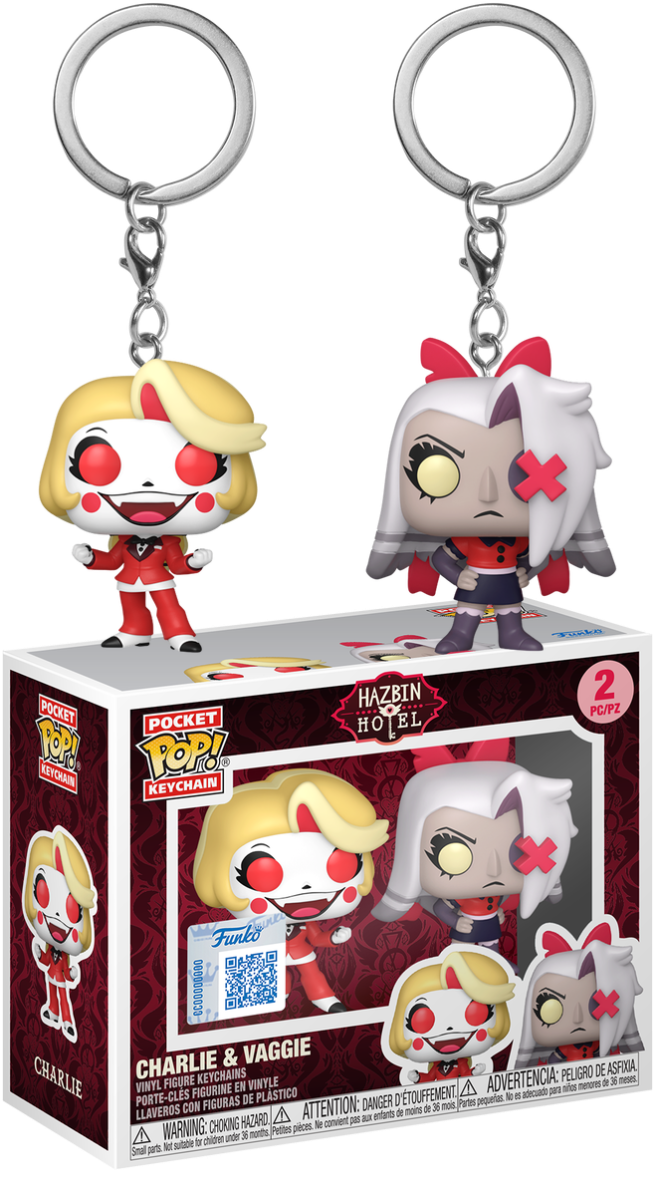 Hazbin Hotel - Charlie & Vaggie Pop! Keychain 2-Pack