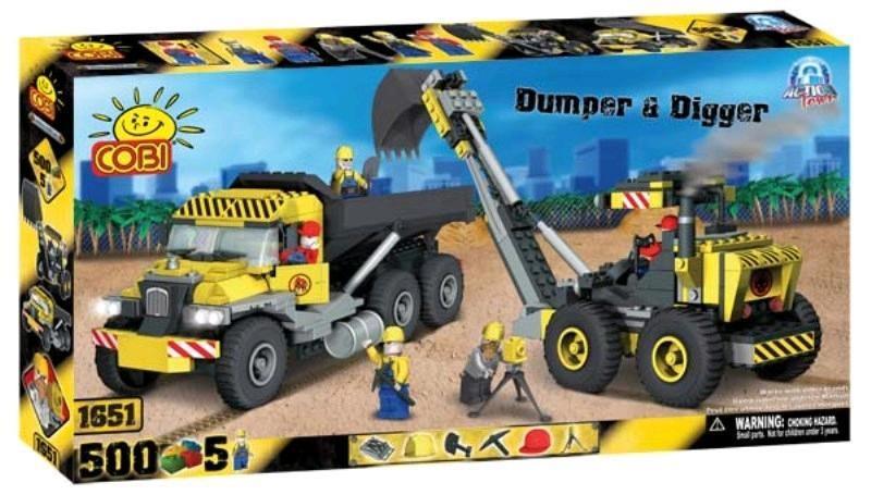 COB1651 Action Town - 500 Piece Construction Dumper and Digger Construction Set - Cobi - Titan Pop Culture