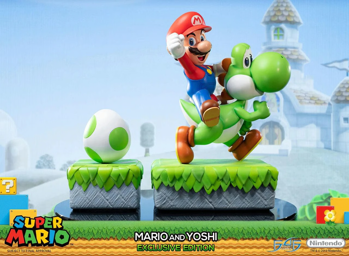 Super Mario - Mario y Yoshi (Edición Exclusiva) Estatua de 19"