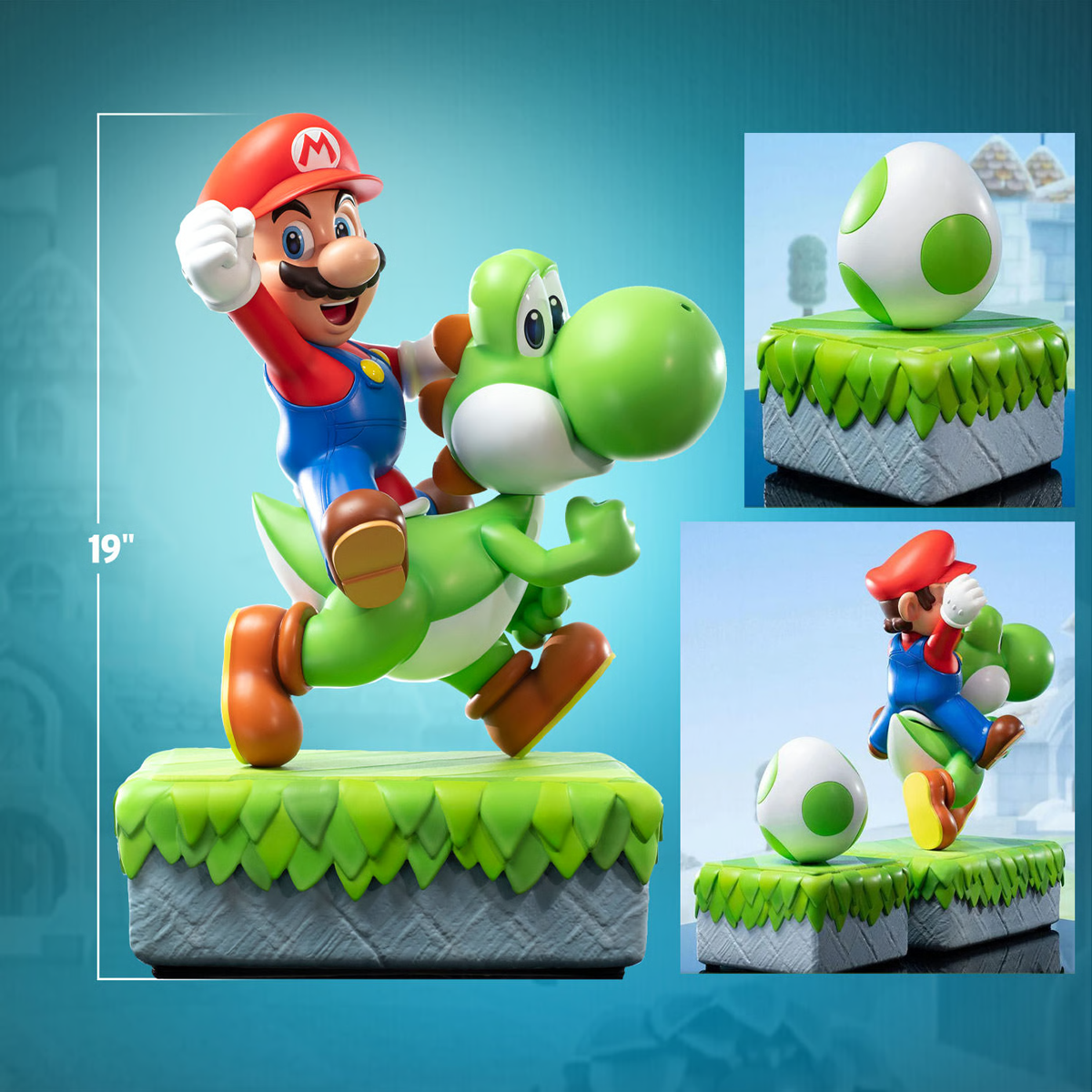 Super Mario - Mario y Yoshi (Edición Exclusiva) Estatua de 19"