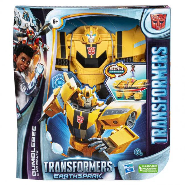 Transformers Earthspark: Spin Changer - Bumblebee y Mo Malto