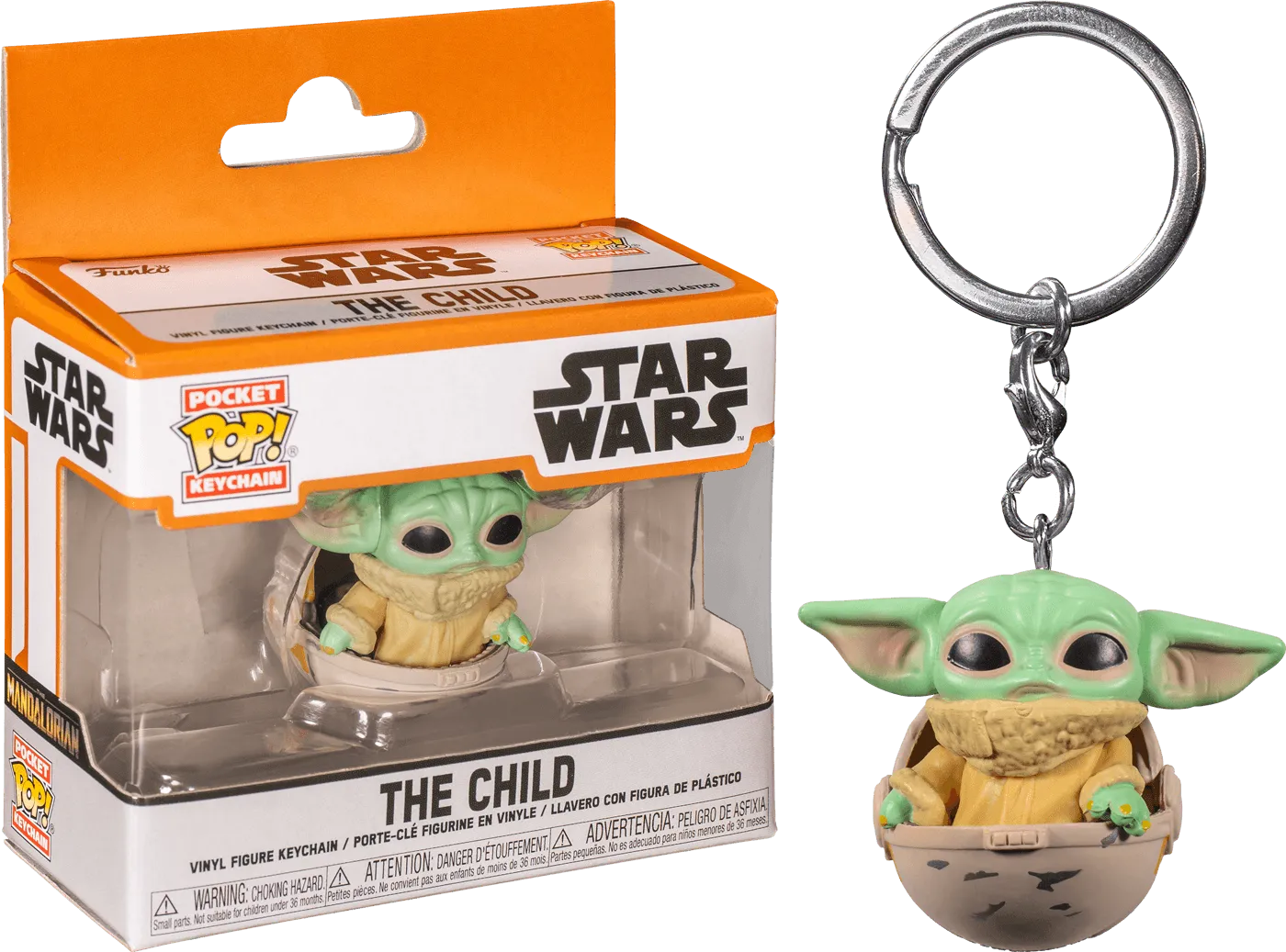 FUN53044 Star Wars: The Mandalorian - The Child in Hover Pram Pocket Pop! Keychain - Funko - Titan Pop Culture