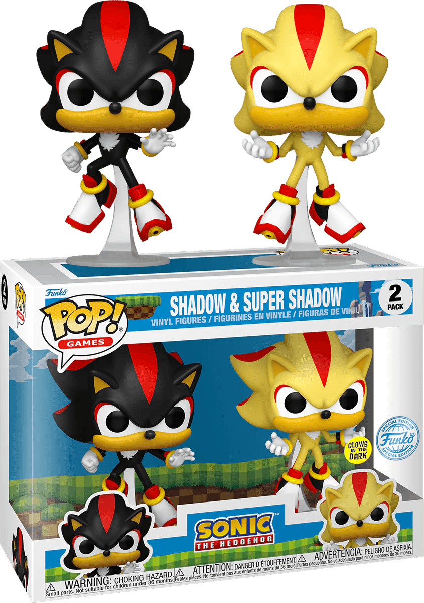 Sonic - Shadow & Super Shadow US Exclusive Glow Pop! Vinyl 2-Pack [RS] -  Titan Pop Culture Australia | Worldwide Shipping