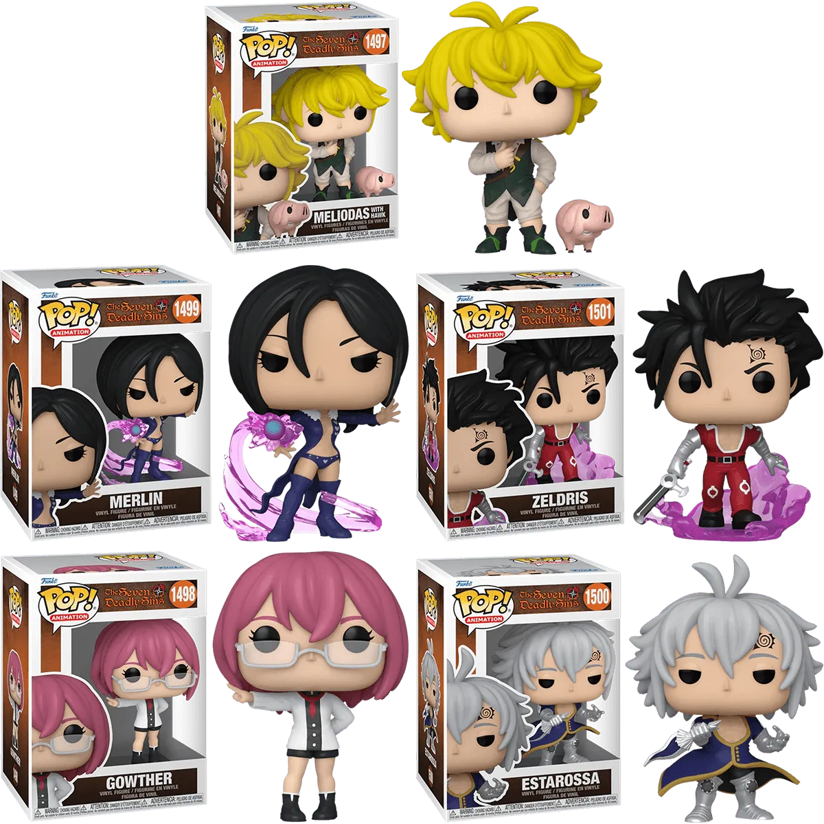 FUN75536 + FUN75538 + FUN75541 + FUN75537 + FUN75539 The Seven Deadly Sins - Holy War Pop! Vinyl Bundle (Set of 5) - Funko - Titan Pop Culture