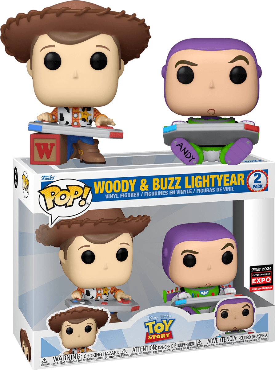 FUN76830 Toy Story - Woody & Buzz Gaming C2E2 2024 US Exclusive Pop! Vinyl 2 Pack [RS] - Funko - Titan Pop Culture