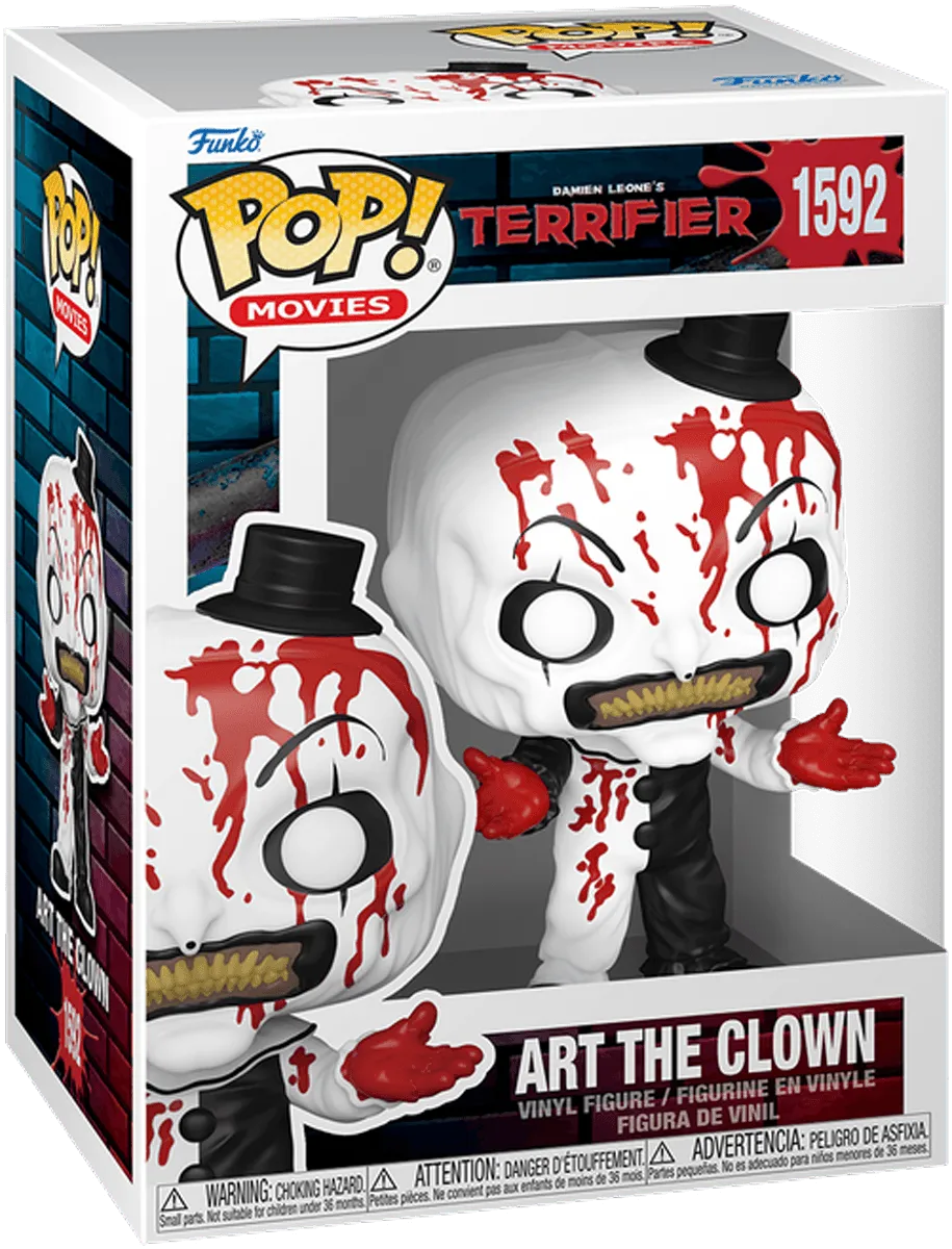 FUN80707 Terrifier - Art the Clown (Bloody) Pop! Vinyl - Funko TBA - Titan Pop Culture