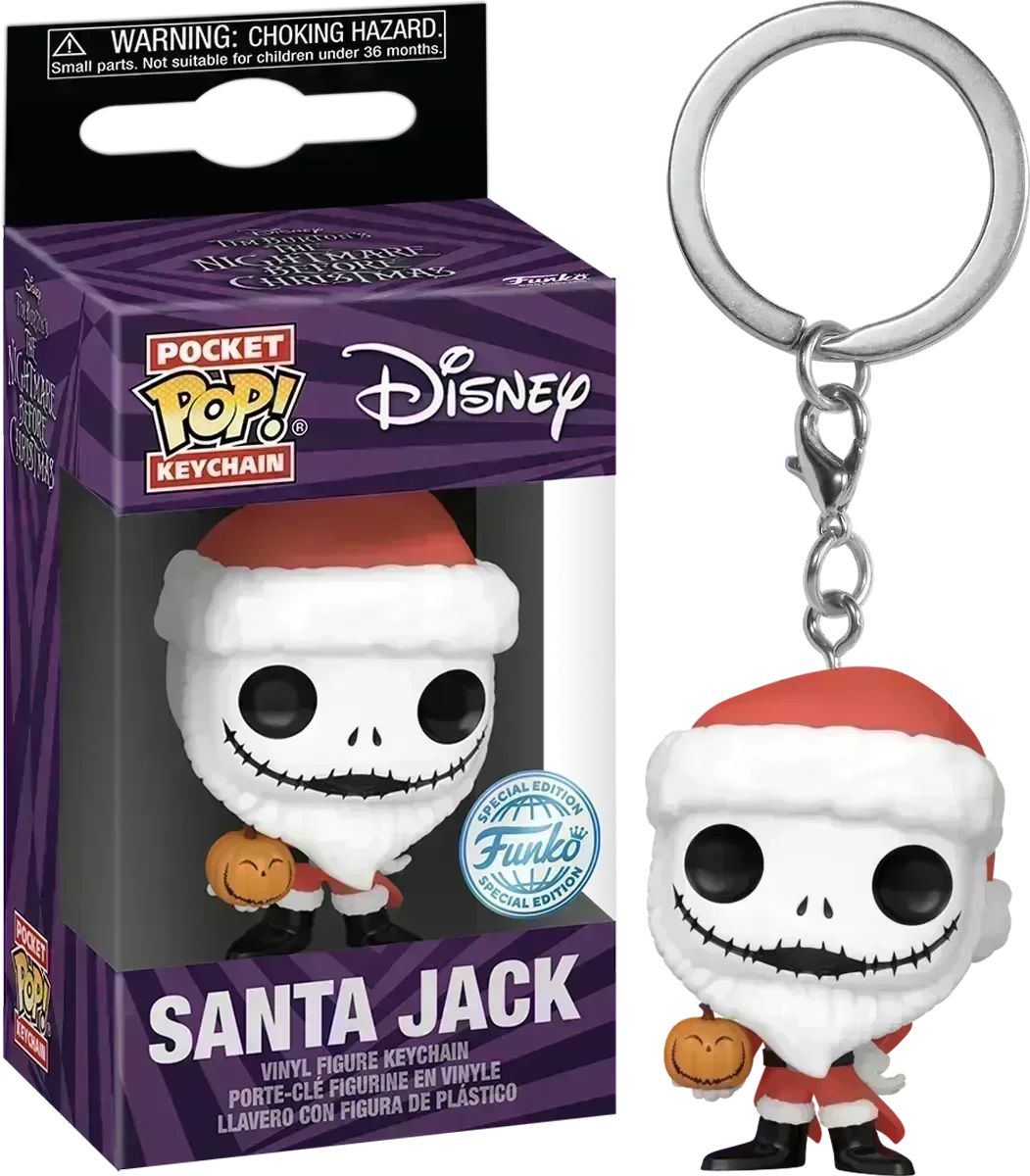 FUN82822 The Nightmare Before Christmas - Santa Jack (with Jack-o-lantern) US Exclusive Pop! Keychain RS - Funko - Titan Pop Culture