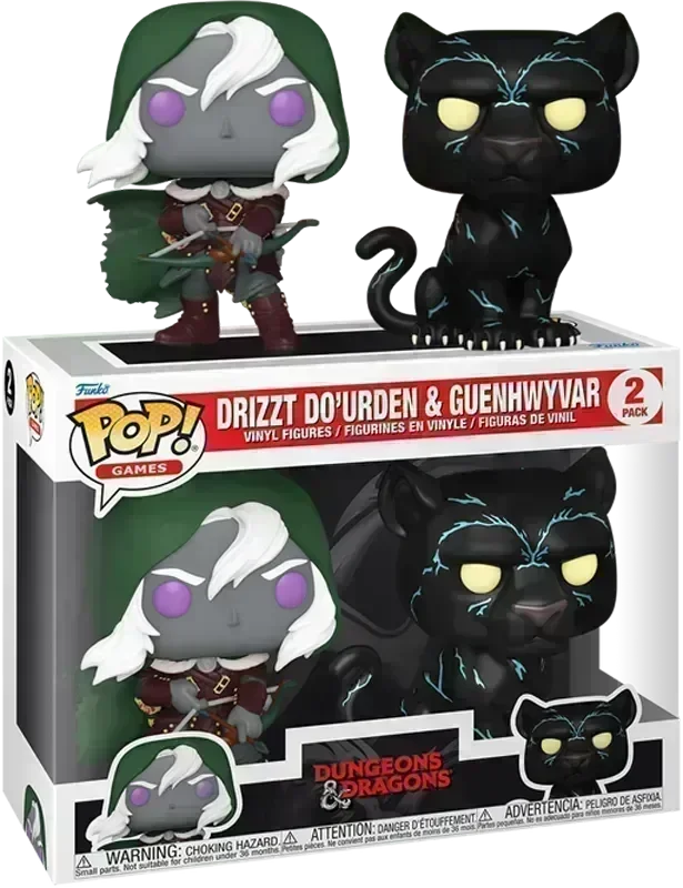 FUN83721 Dungeons & Dragons - Drizzt Do'Urden & Guenhwyvar Pop! Vinyl 2-Pack - Funko - Titan Pop Culture