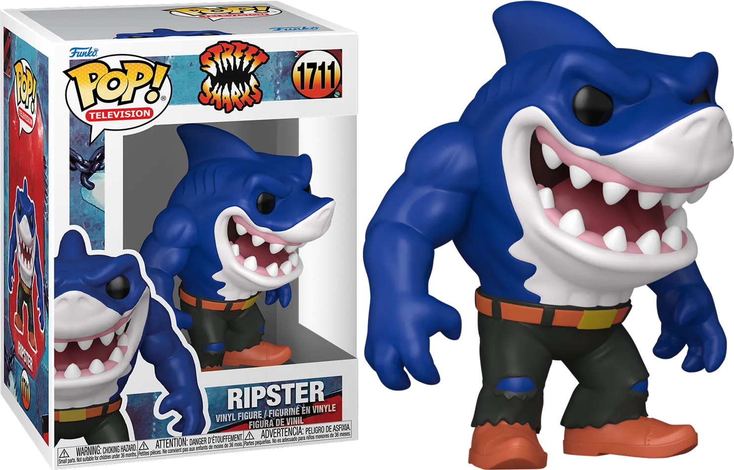 Figurine articulée : Street Sharks - Ripster, le grand requin blanc Figurine articulée : Street Sharks - Ripster, le grand requin blanc