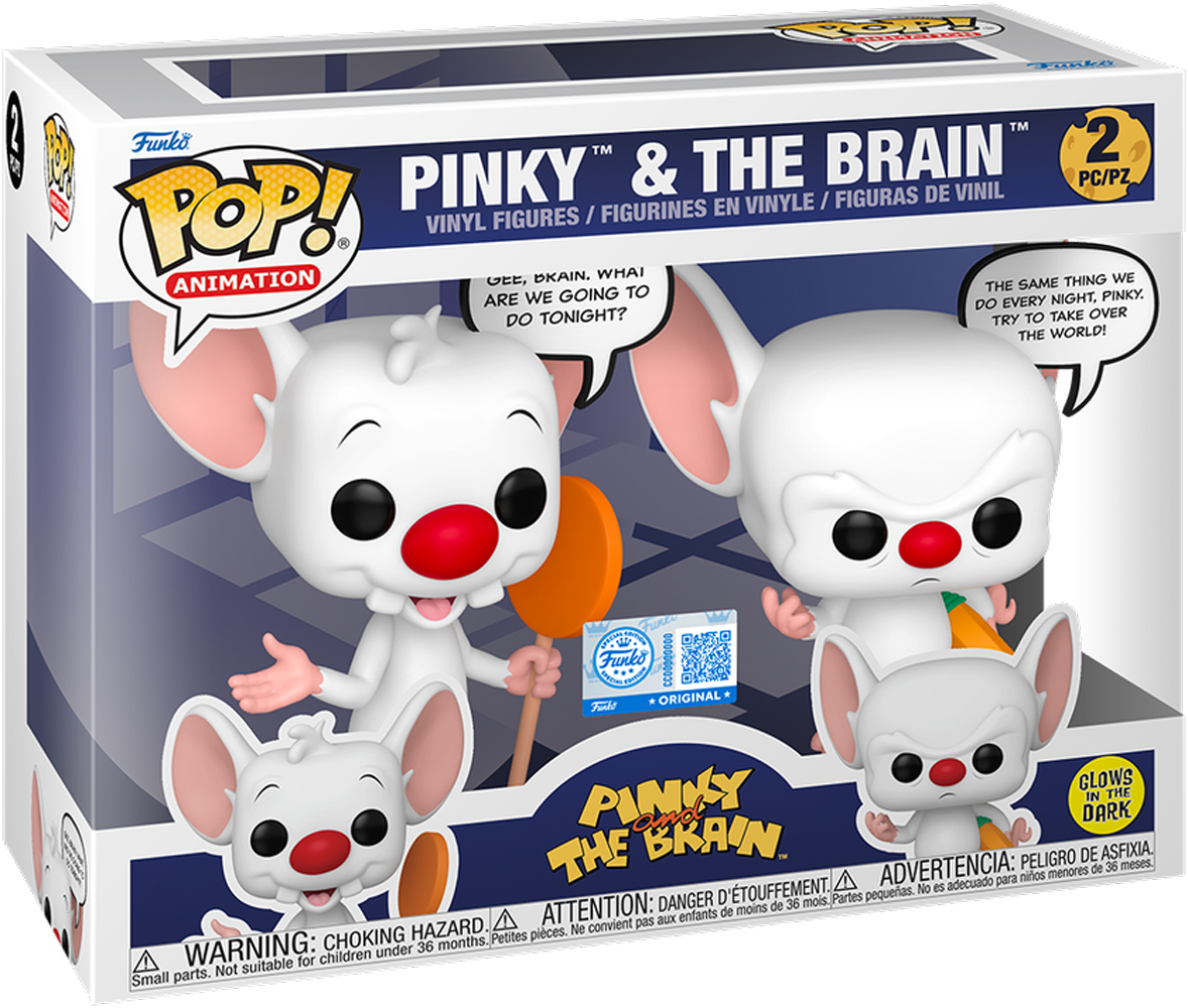 Pinky and The Brain - Pinky & The Brain Pop Sayings Glow-in-the-Dark Pop! Vinyl 2-Pack