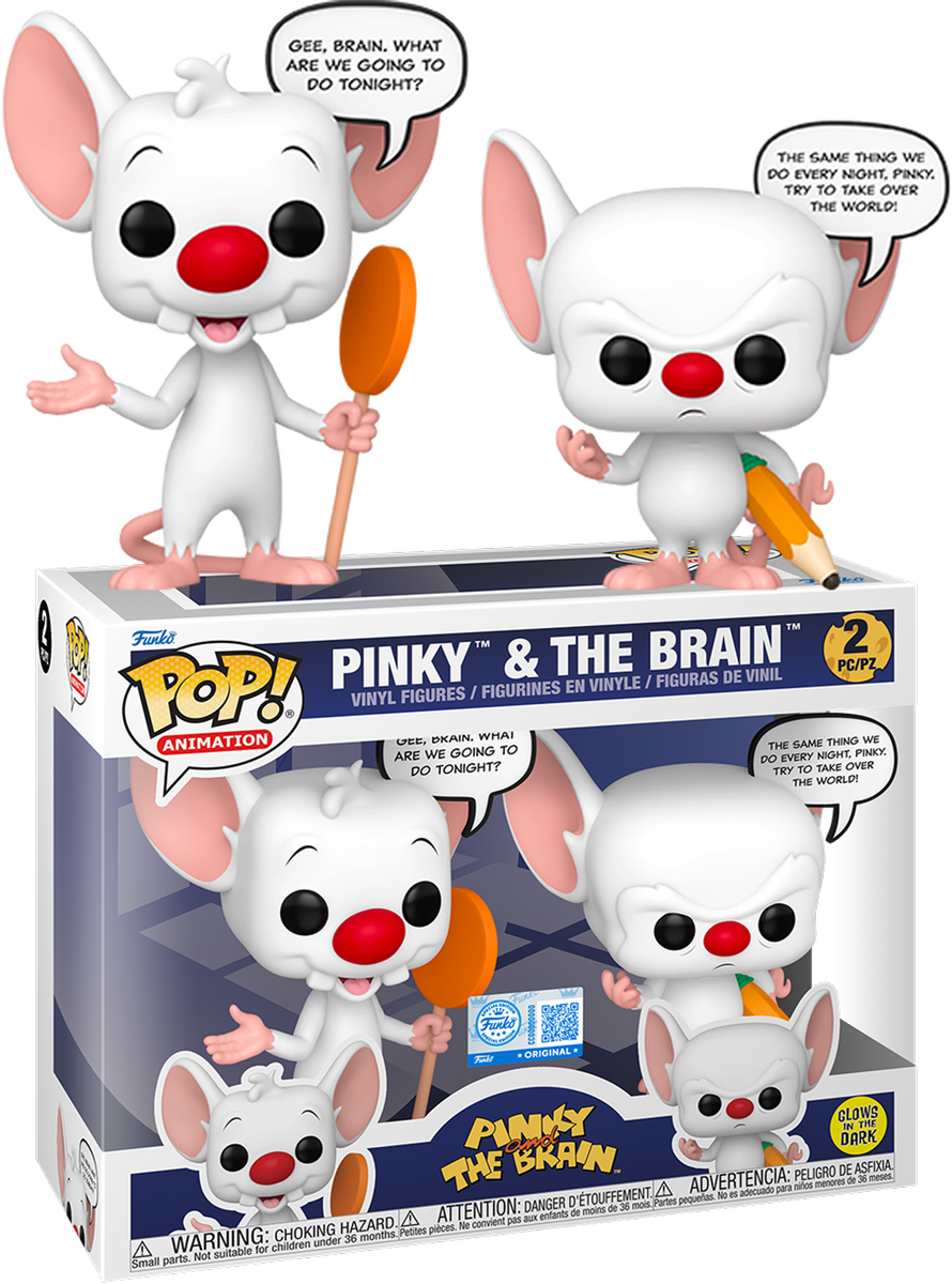 Pinky and The Brain - Pinky & The Brain Pop Sayings Glow-in-the-Dark Pop! Vinyl 2-Pack