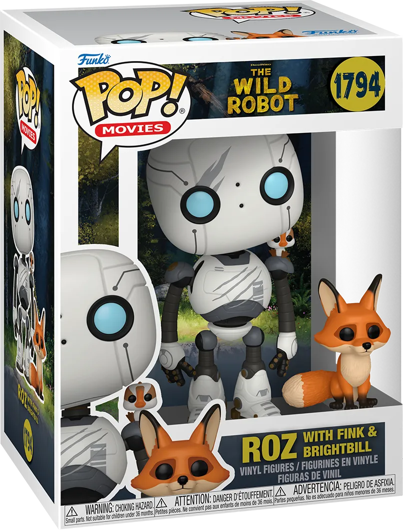 FUN89381 The Wild Robot - Roz with Fink & Brightbill Pop! Vinyl - Funko - Titan Pop Culture