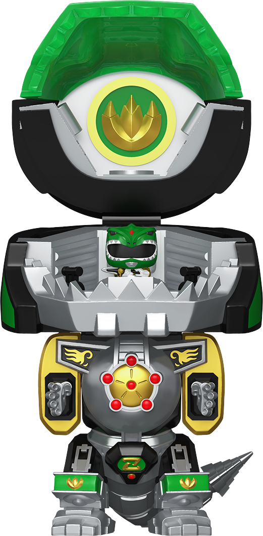 Mighty Morphin Power Rangers - Dragonzord with Green Ranger Bitty Pop! Bot Vinyl