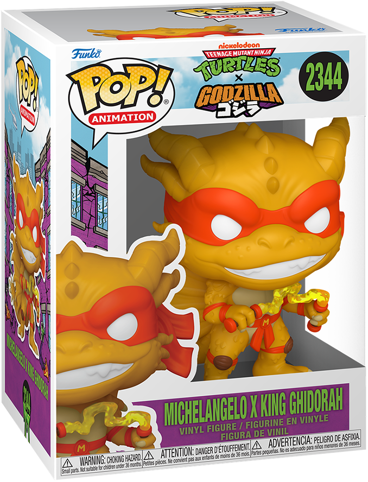 Tortugas Ninja Mutantes X Godzilla – ¡Michelangelo X Rey Ghidorah Pop! Vinilo