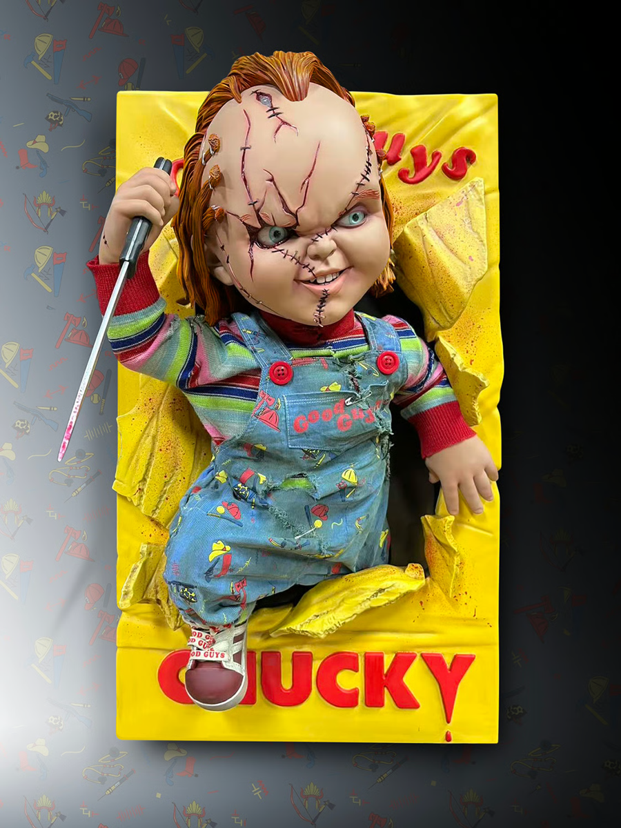 Child’s Play – Escultura de pared de tamaño real de Chucky