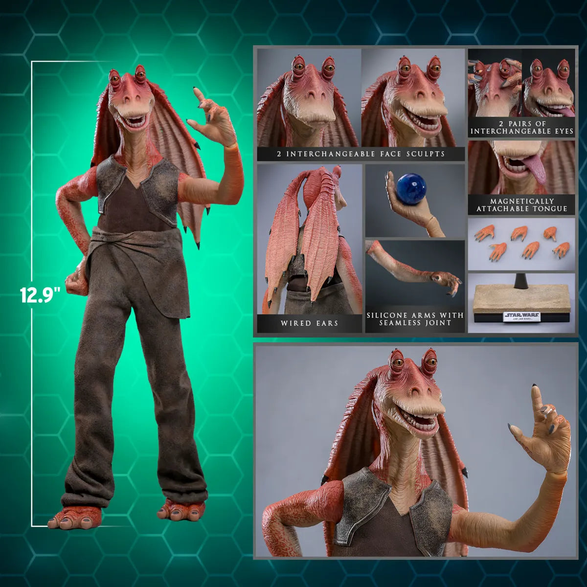 HOTMMS807 Star Wars: The Phantom Menace - Jar Jar Binks 1:6 Scale Collectable Action Figure - Hot Toys - Titan Pop Culture