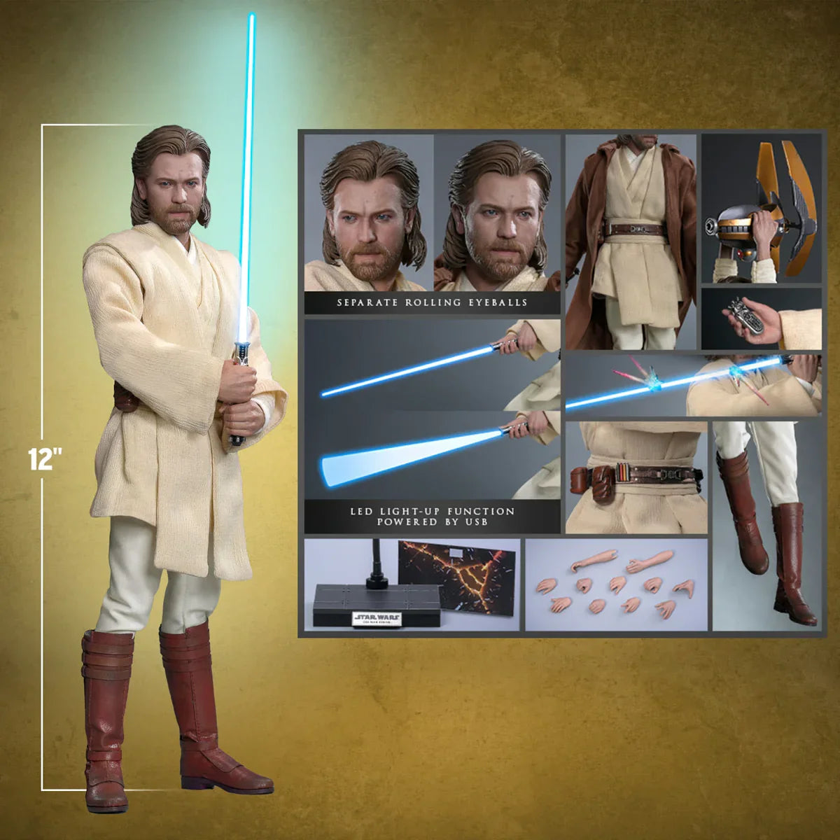 Star Wars: Attack of the Clones - Obi-Wan Kenobi 1:6 Scale Collectable Action Figure