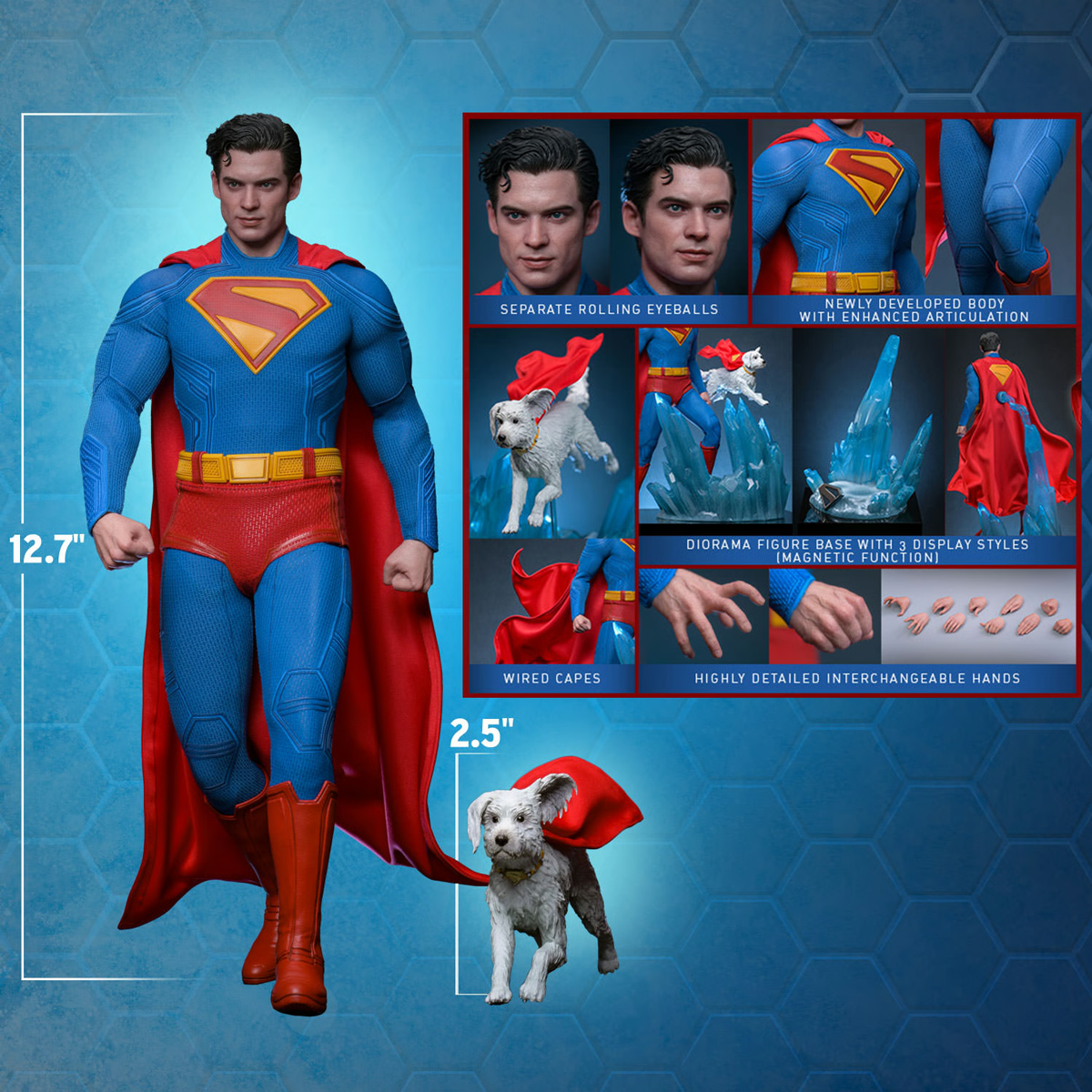 Superman (2025) - Superman & Krypto 1:6 Scale Collectable Action Figure Set