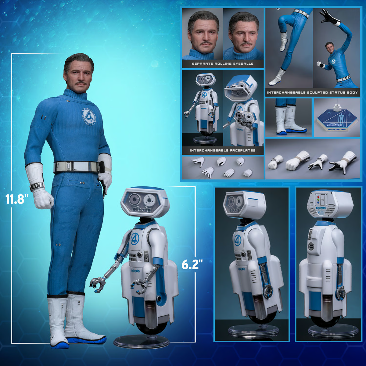 The Fantastic Four: First Steps - Mr. Fantastic & HERBIE 1:6 Scale Collectable Figure Set