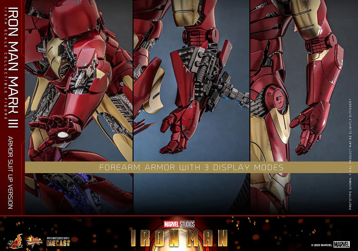 Figura de acción coleccionable a escala 1:6 de Iron Man - Armadura Mk3 (versión con traje)