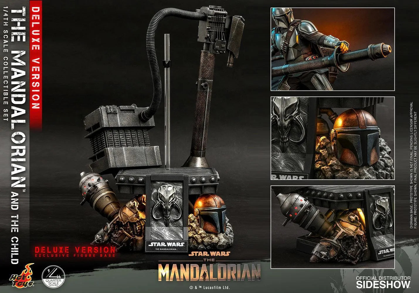 HOTQS017 Star Wars: The Mandalorian - Mandalorian & The Child Deluxe 1:4 Scale Action Figure Set - Hot Toys - Titan Pop Culture