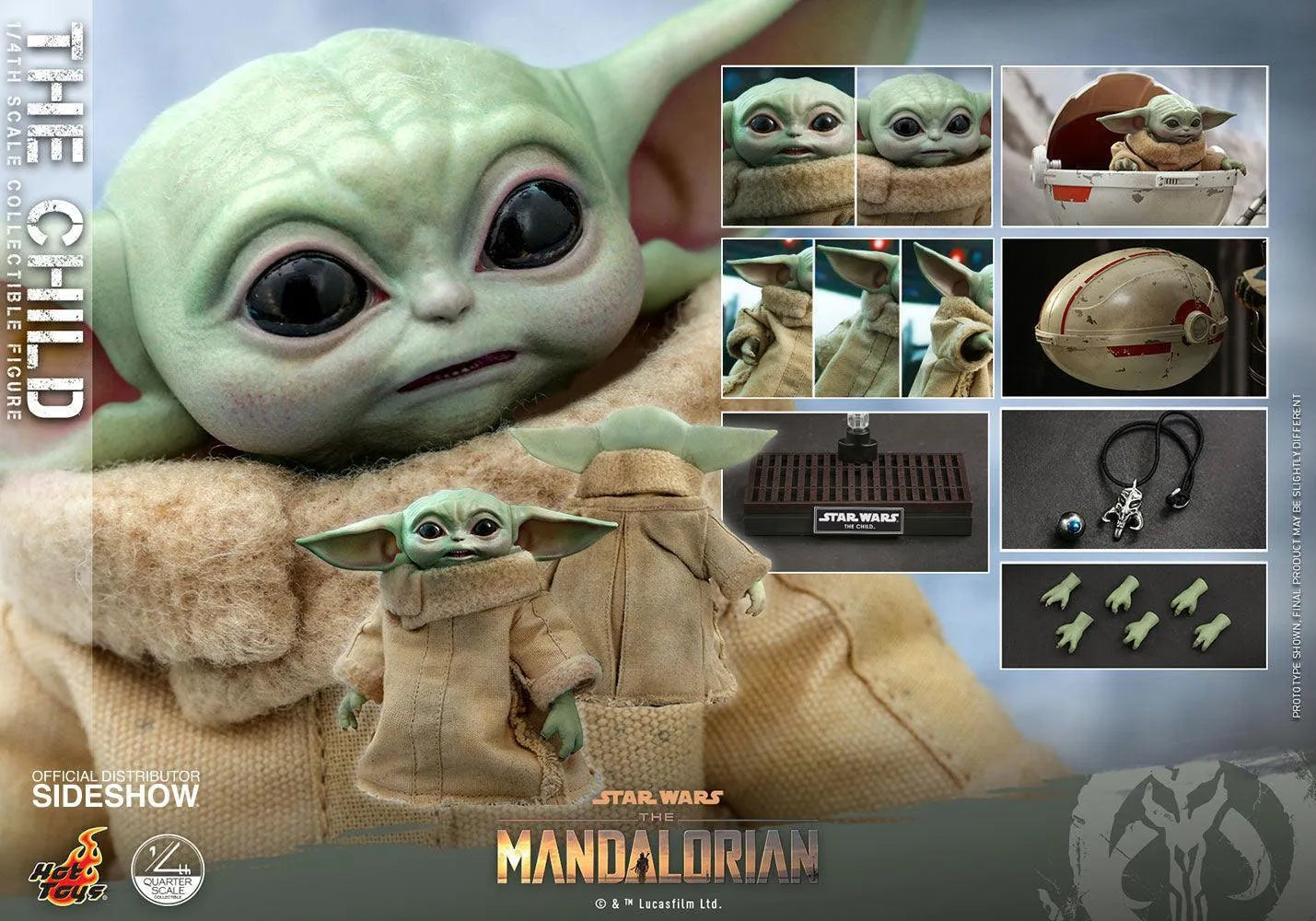 HOTQS018 Star Wars: The Mandalorian - The Child 1:4 Scale Action Figure - Hot Toys - Titan Pop Culture