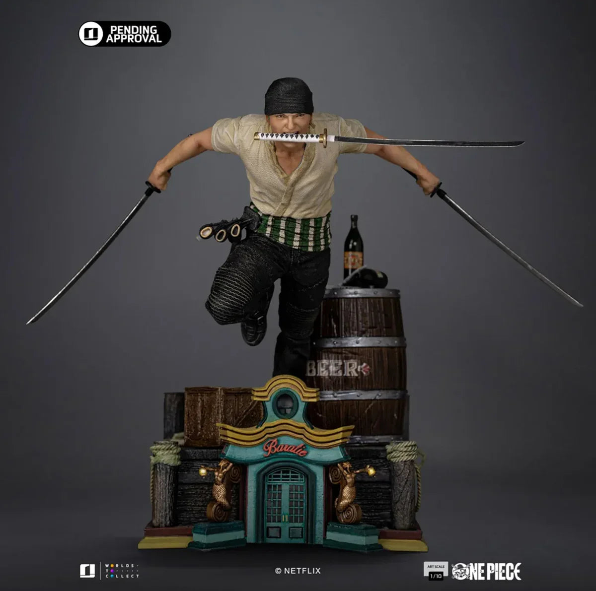 One Piece - Estatua de Zoro a escala 1:10