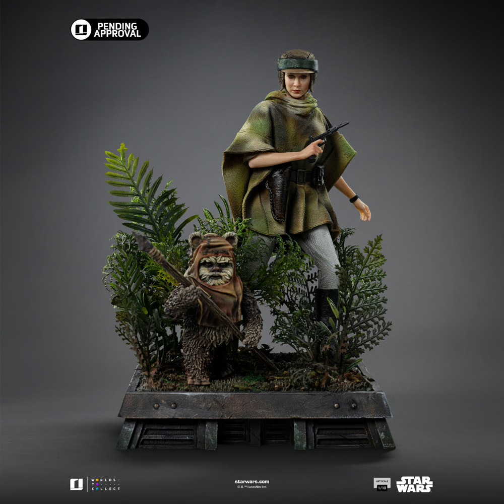 Star Wars - Estatua de Leia y Wicket a escala 1:10