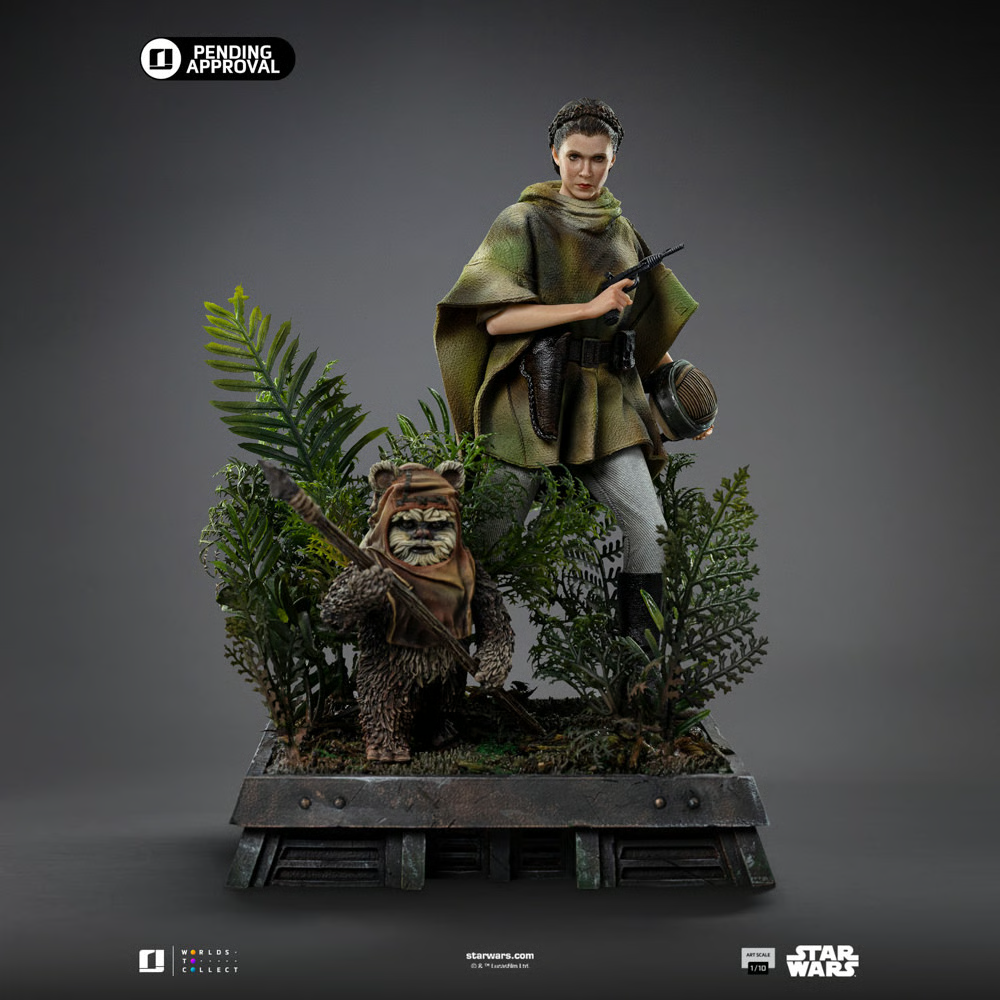 Star Wars - Estatua de Leia y Wicket a escala 1:10