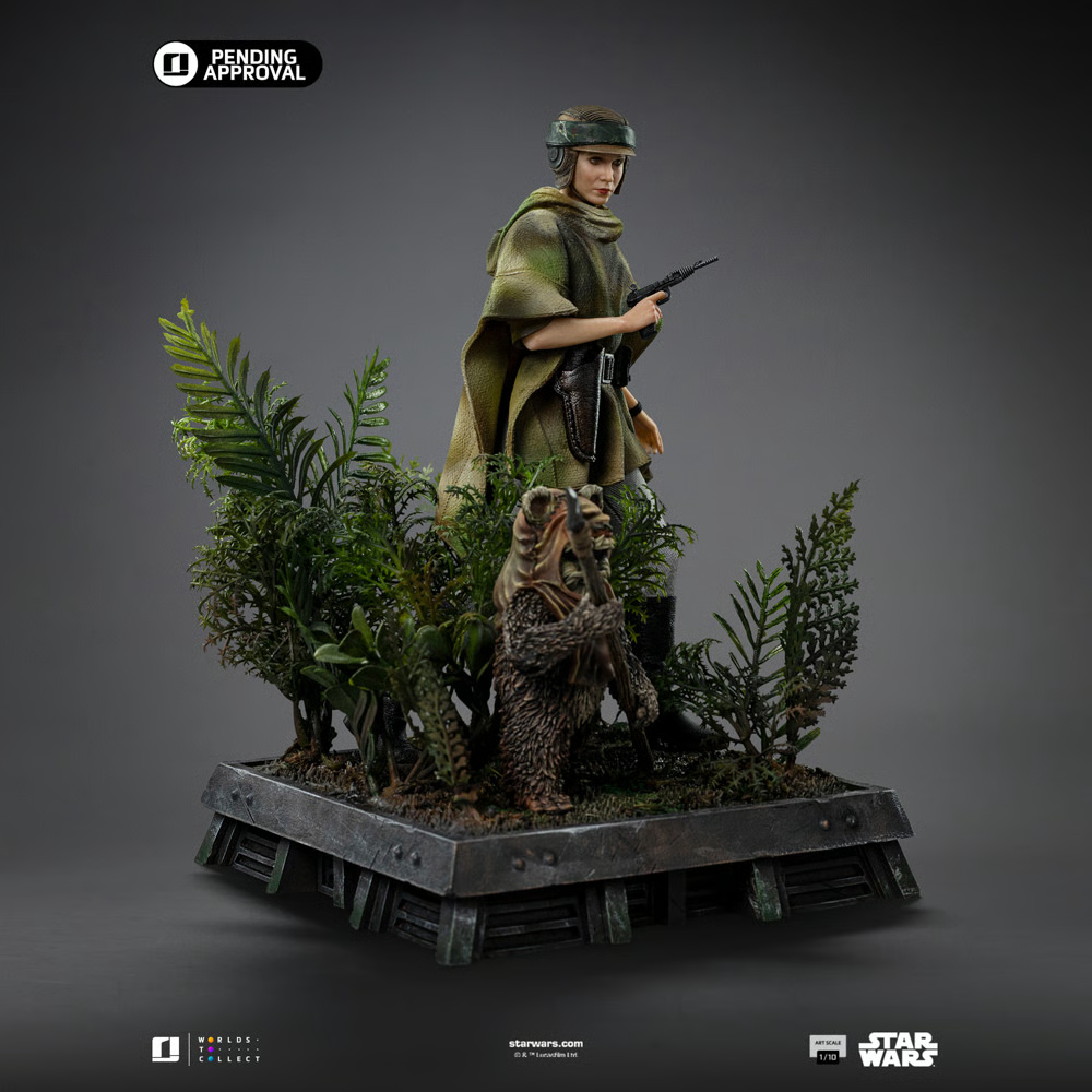 Star Wars - Estatua de Leia y Wicket a escala 1:10