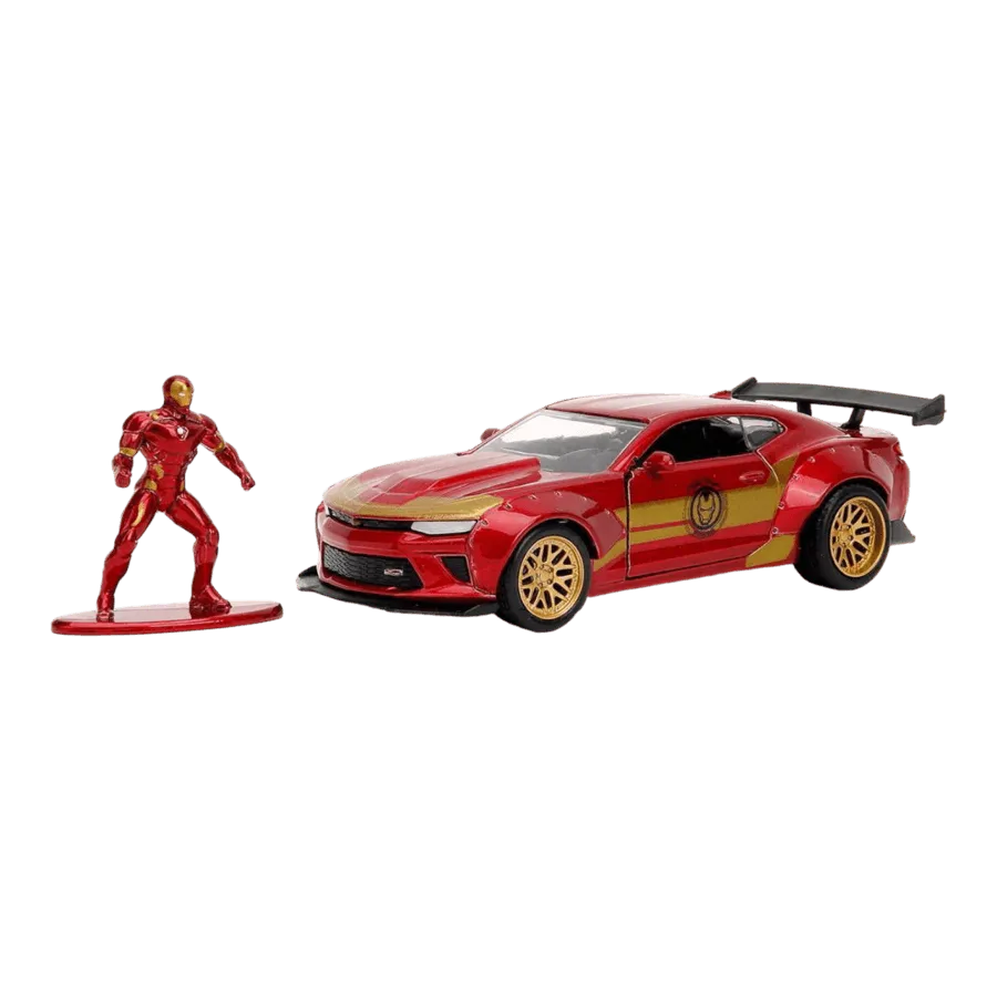 JAD30309 Marvel Comics - 2016 Chevy Camaro SS Widebody with Ironman 1:32 Scale Diecast Figure - Jada Toys - Titan Pop Culture