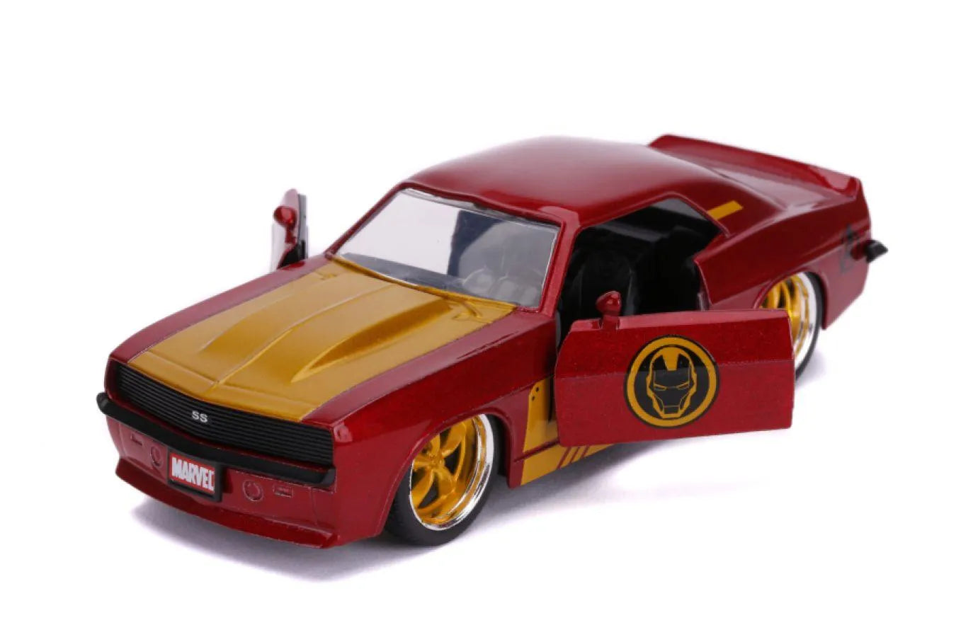 JAD31744 Marvel Comics - Iron Man 1969 Chevy Camaro 1:32 Scale Hollywood Ride - Jada Toys - Titan Pop Culture
