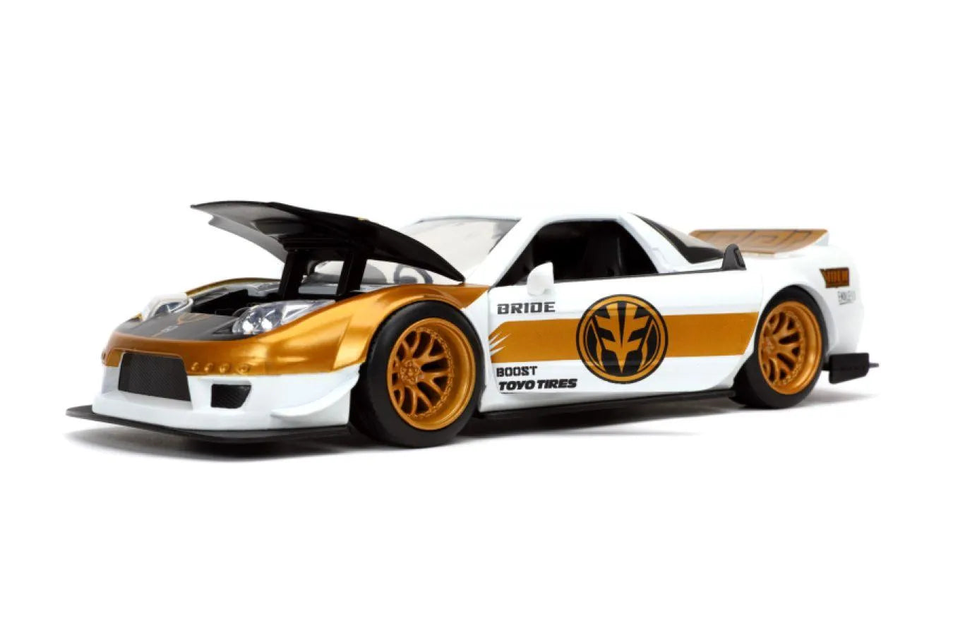 JAD32795 Power Rangers - 2002 Honda NSX 1:24 with White Ranger Figure - Jada Toys - Titan Pop Culture