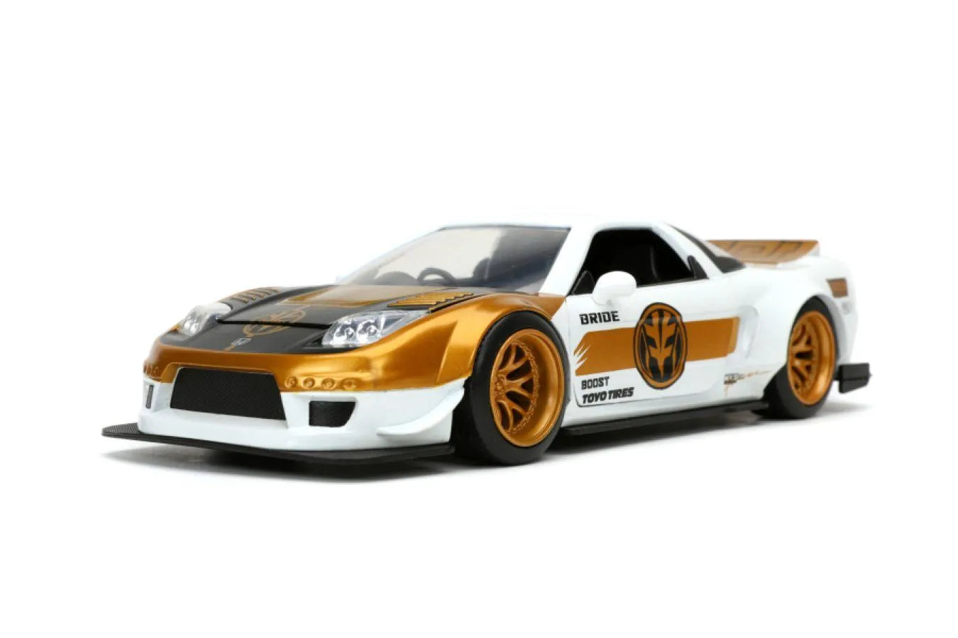 JAD32795 Power Rangers - 2002 Honda NSX 1:24 with White Ranger Figure - Jada Toys - Titan Pop Culture