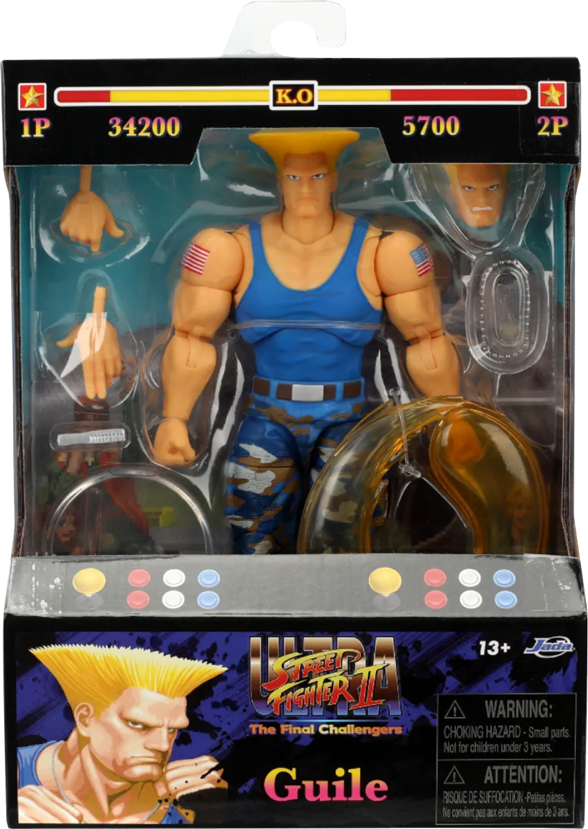 JAD36099 Street Fighter II - Guile (Player 2) 6" Figure - Jada Toys - Titan Pop Culture