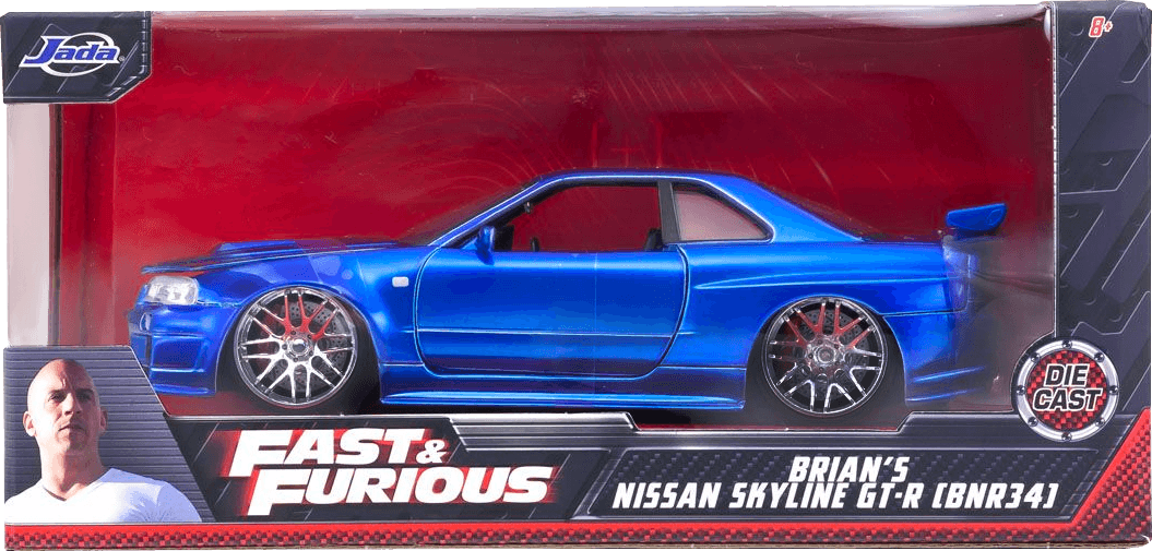 Fast and Furious - '02 Nissan Skyline GT-R R34 1:24 Scale Hollywood Ride -  Titan Pop Culture Australia